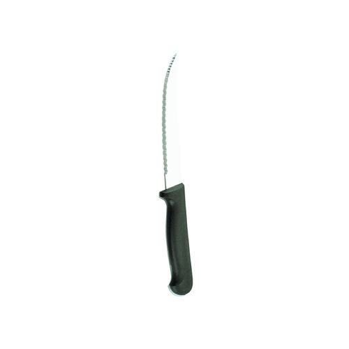 TABLEKRAFT STEAK KNIFE-S/S BLACK HANDLE POINTED TIP