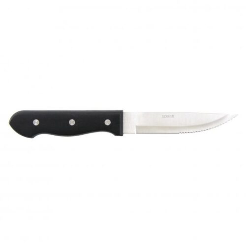 TABLEKRAFT STEAK KNIFE JUMBO BLACK HANDLE - POINTED TIP