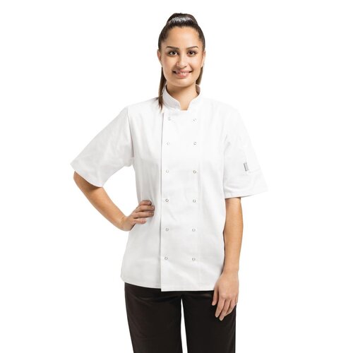 Whites Vegas Chefs Jacket Short Sleeve White Polycotton - Size M