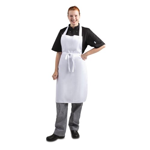 Whites Bib Apron Polycotton White - 28x38"