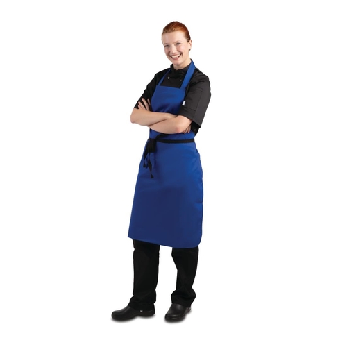 EDLP - Whites Bib Apron Polycotton Blue