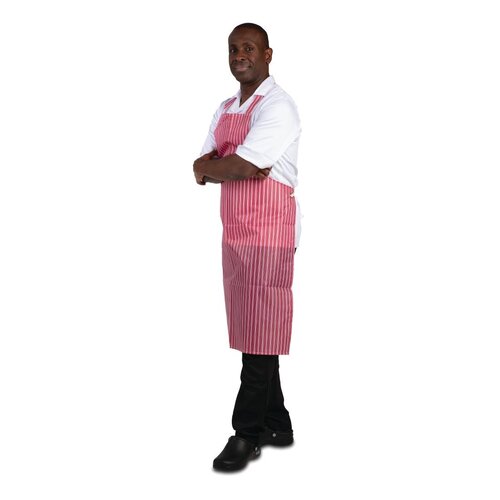 EDLP - Whites Waterproof Apron Red/White Stripe