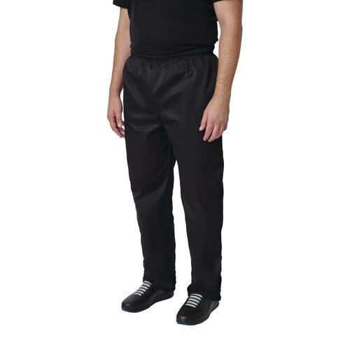 Whites Vegas Chefs Trousers Black Polycotton - Size L