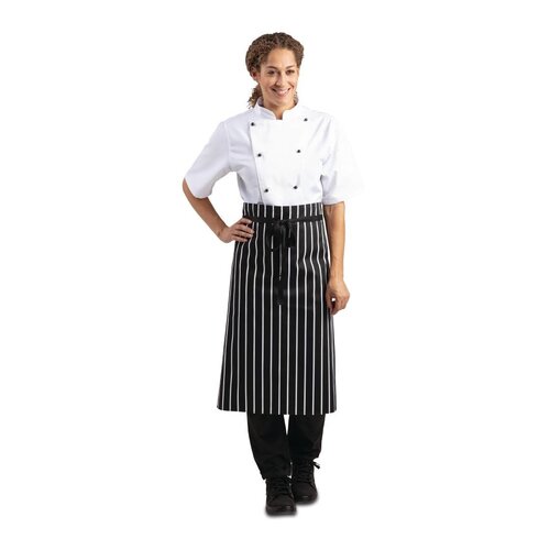 Whites Black &amp; White Stripe Butchers Waist Apron - 760x920mm 30x36"