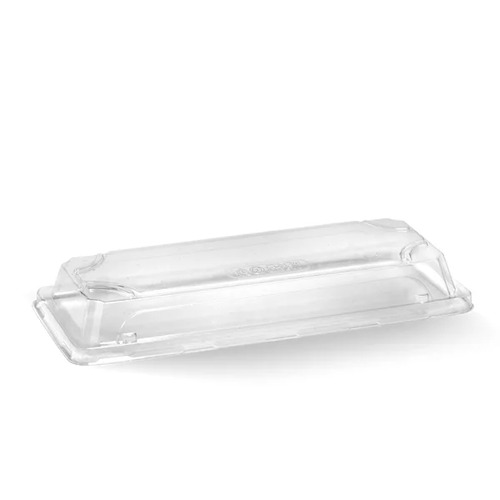 Long sushi tray PLA lid - clear Pack Size 600