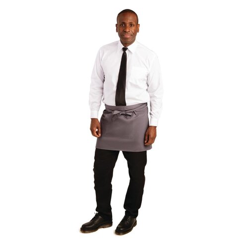 Whites Short Bistro Apron Charcoal - 750x373mm 29.5x14.7"