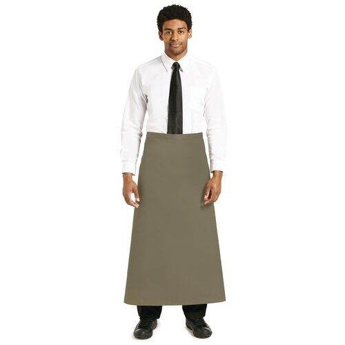 Whites Long Bistro Apron Olive- 1000x1000mm 39.4x39.4"