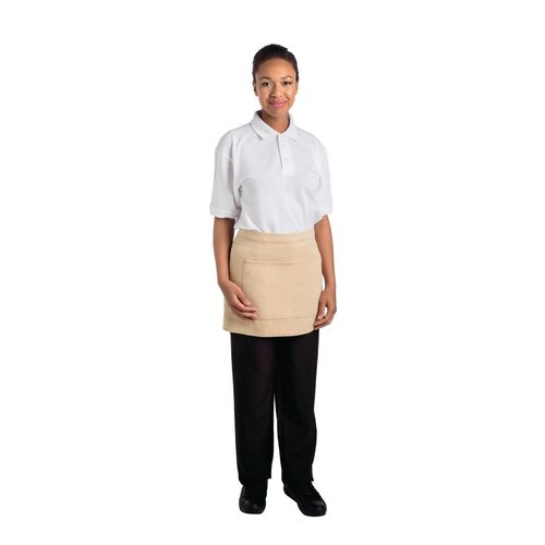 Southside Bistro Apron Denim Khaki with Tan Tie - 700x430mm