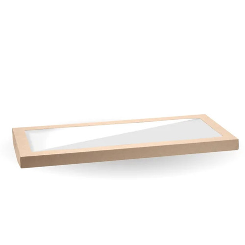 BioBoard Catering Tray PLA Windowed Lid - Large - FSC Mix - kraft Pack Size 50