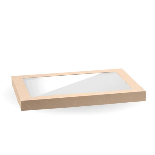 BioBoard Catering Tray PLA Windowed Lid - Medium - FSC Mix - kraft Pack Size 100