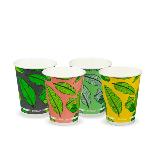 12oz BioCup Cold Cup - mixed colour leaf designs Pack Size 1000