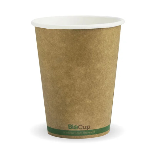 390ml (12oz) cup (fits large lids) - kraft green stripe Pack Size 1000