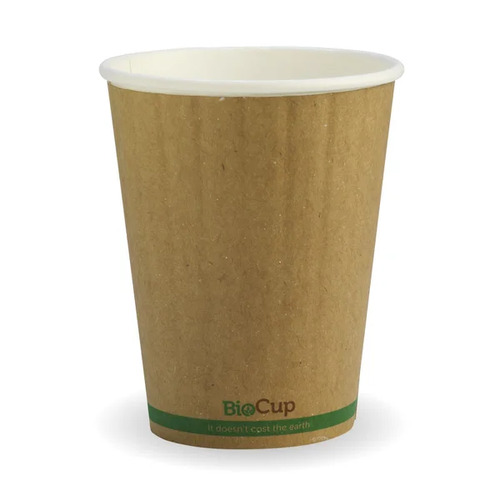 390ml (12oz) cup (fits large lids) - kraft green stripe Pack Size 1000