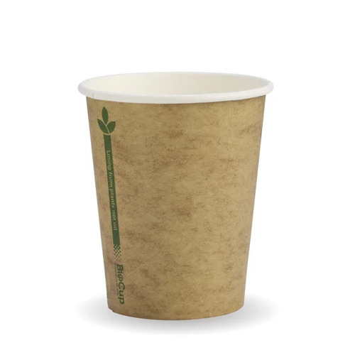 280ml (8oz) cup (fits small lids) - printed kraft-look green line Pack Size 1000