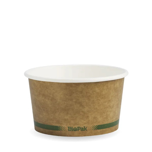 430ml (12oz) bowl - printed kraft-look green stripe Pack Size 500