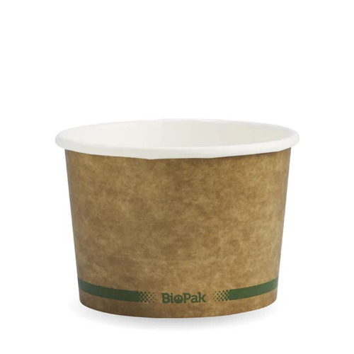 550ml (16oz) bowl - printed kraft-look green stripe Pack Size 500