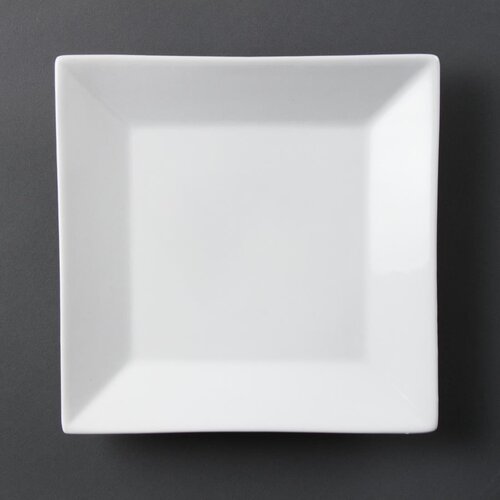 Olympia Whiteware Square Plate Wide Rim - 25cm 10" (Box 6)