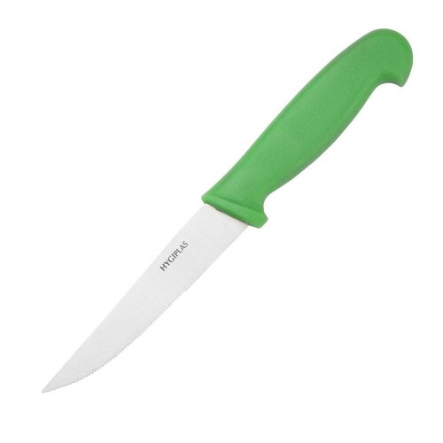 Hygiplas Vegetable Knife Serrated Green - 4"