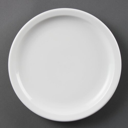 Olympia Whiteware Narrow Rimmed Plate - 23cm 9" (Box 12)