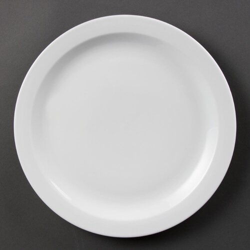 Olympia Whiteware Narrow Rimmed Plate - 28cm 11" (Box 6)