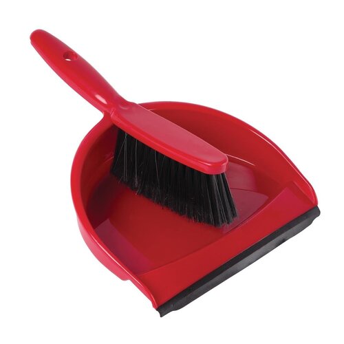 Jantex Soft Dustpan &amp; Brush Set - Red