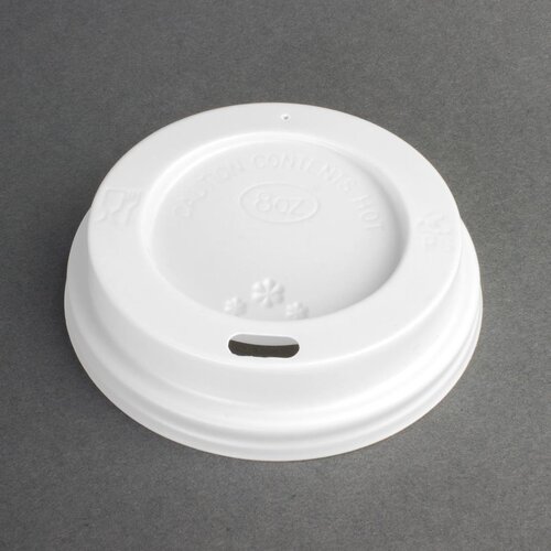 Fiesta Lid for Hot Cups White - 8oz (Sleeve 50)