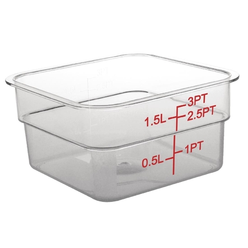 Hygiplas Polycarbonate Hygiplas Square Storage Container - 1.5Ltr