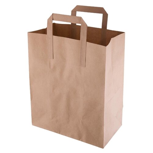 EDLP Fiesta Recyclable Brown Paper Bag with Handles Medium (Pack 250)