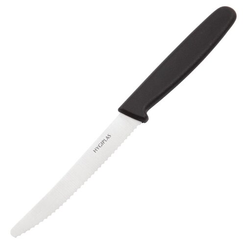 Hygiplas Tomato Serrated Knife Black - 4"