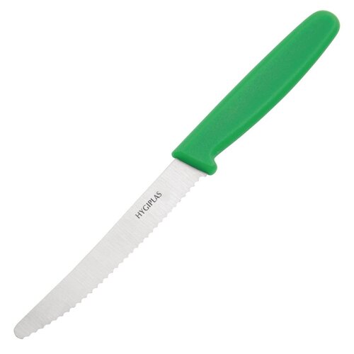 Hygiplas Tomato Serrated Knife Green - 4"