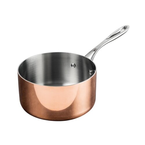 Vogue Induction Tri-Wall Copper Sauce Pan - 180mm 7"