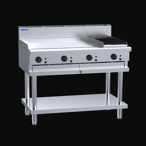 Professional Series 1200 Griddles 900 plate, 300 char &amp; shelf