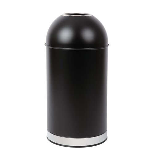 Bolero Steel Bullet Bin with Open Lid (Black) - 40Ltr