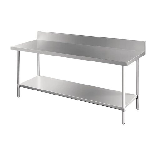 Vogue Premium 304  Stainless Steel Table with Upstand - 2100x600x900mm