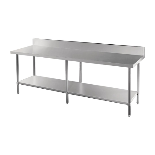 Vogue Premium 304  Stainless Steel Table with Upstand - 2400x600x900mm