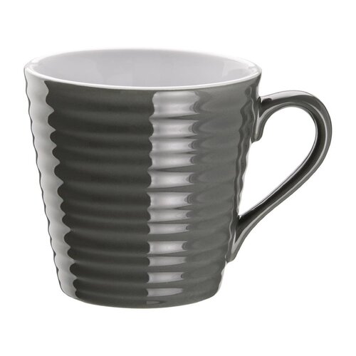 Olympia Cafe Charcoal Ripple Mug 12oz 340ml (Box 6)