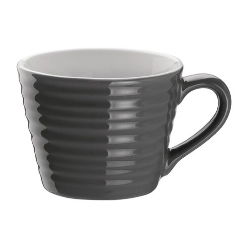 Olympia Cafe Charcoal Ripple Mug 8oz 230ml (Box 6)