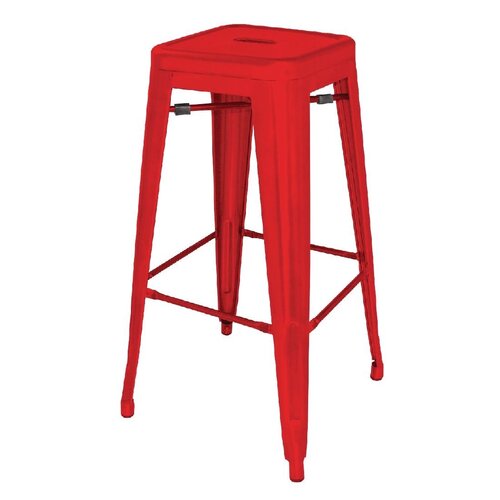 Red Steel Bistro High Stool (Pack 4)