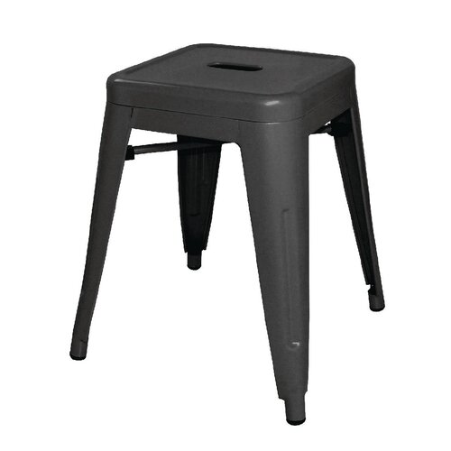 Black Steel Bistro Low Stool (Pack 4)