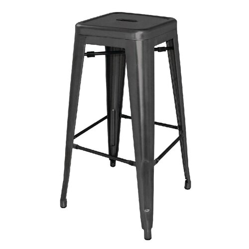 Black Steel Bistro High Stool (Pack 4)