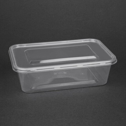 Fiesta Recyclable Microwave Plastic Container - 650ml with Lids (Box 250)