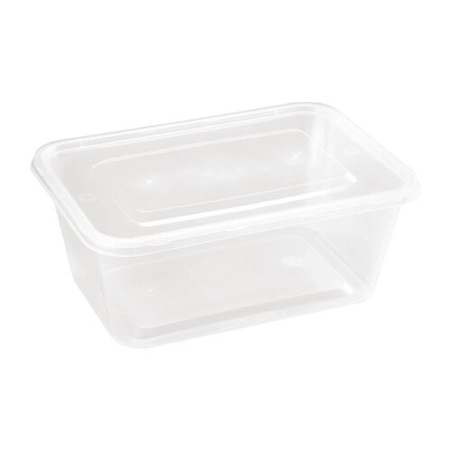 Fiesta Recyclable Microwave Plastic Container - 1000ml with Lids (Box 250)