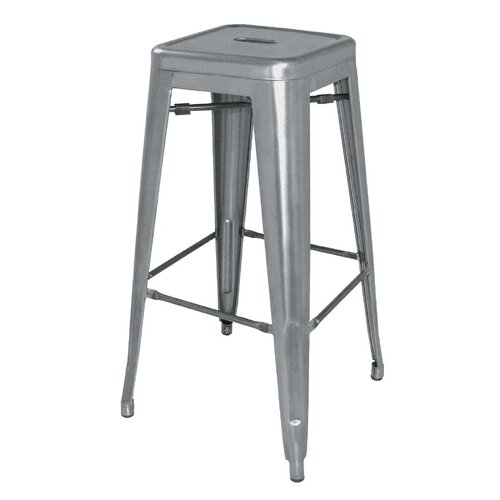 Gun Metal Grey Steel Bistro High Stool (Pack 4)