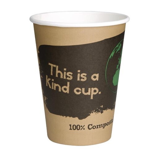 Fiesta Green Compostable Hot Cups Single Wall 225ml Pack of 50