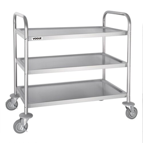 EDLP - Vogue 3 Tier Flat Pack Trolley St/St - 810Lx455Wx855mmH