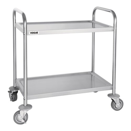 Vogue 2 Tier Flat Pack Trolley St/St - 825H x 710L x 405Wmm 32.5x28x16"