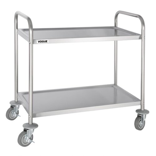 Vogue 2 Tier Flat Pack Trolley St/St - 810Lx455Wx855mmH