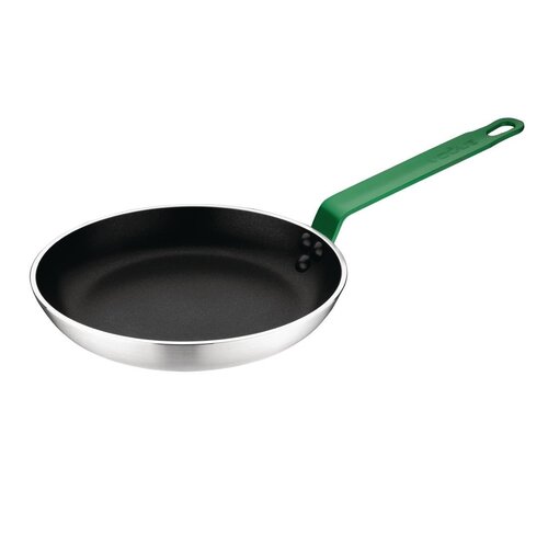 Hygiplas Frypan Aluminium Non-stick Teflon Platinum Plus Green Handle - 240x40mm