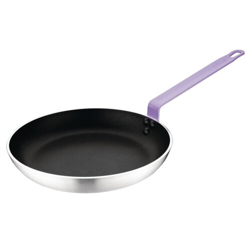 Hygiplas Frypan Aluminium Non-stick Teflon Platinum Plus Purple Handle 240x40mm