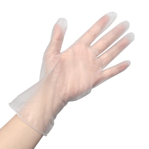 Vogue Vinyl Food-Prep Gloves Clear Powder Free - Size L (Pack 100)